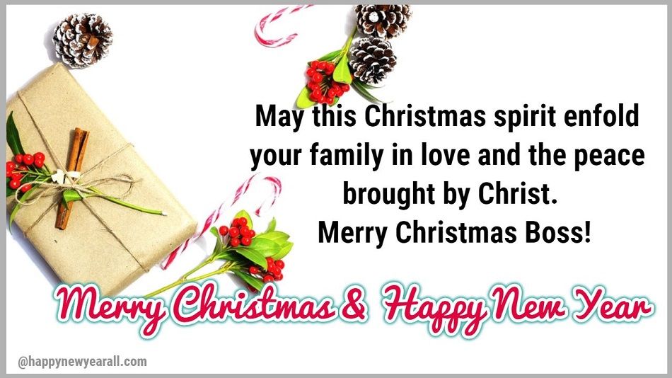 Merry Christmas and Happy New Year Wishes for Boss